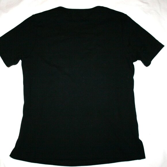Quacker Factory Black Cotton T-Shirt with Beads & Crystals  X-Small - Picture 3 of 3